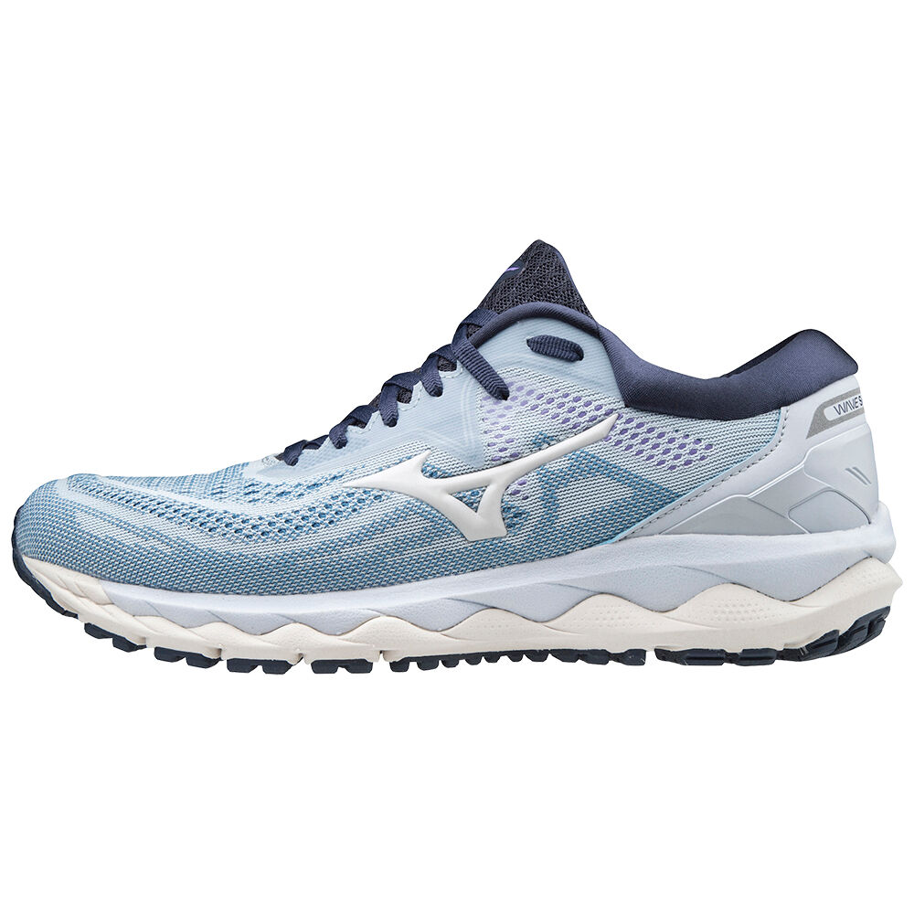 Womens Mizuno Wave Sky 4 Running Shoes White/Indigo Philippines (LQAKCE270)